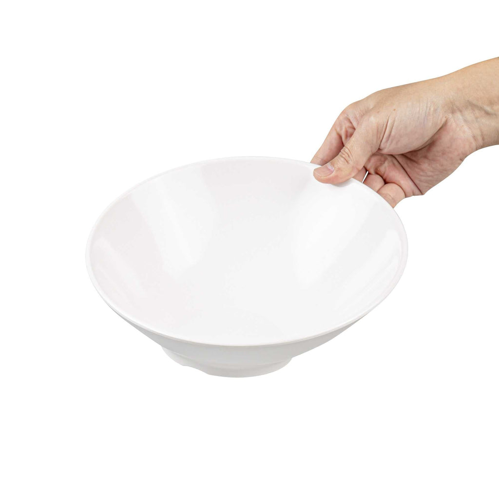 Voga 22 oz Round White Melamine Wide Bowl - Incline Face - 9" x 9" x 2" - 2 count box