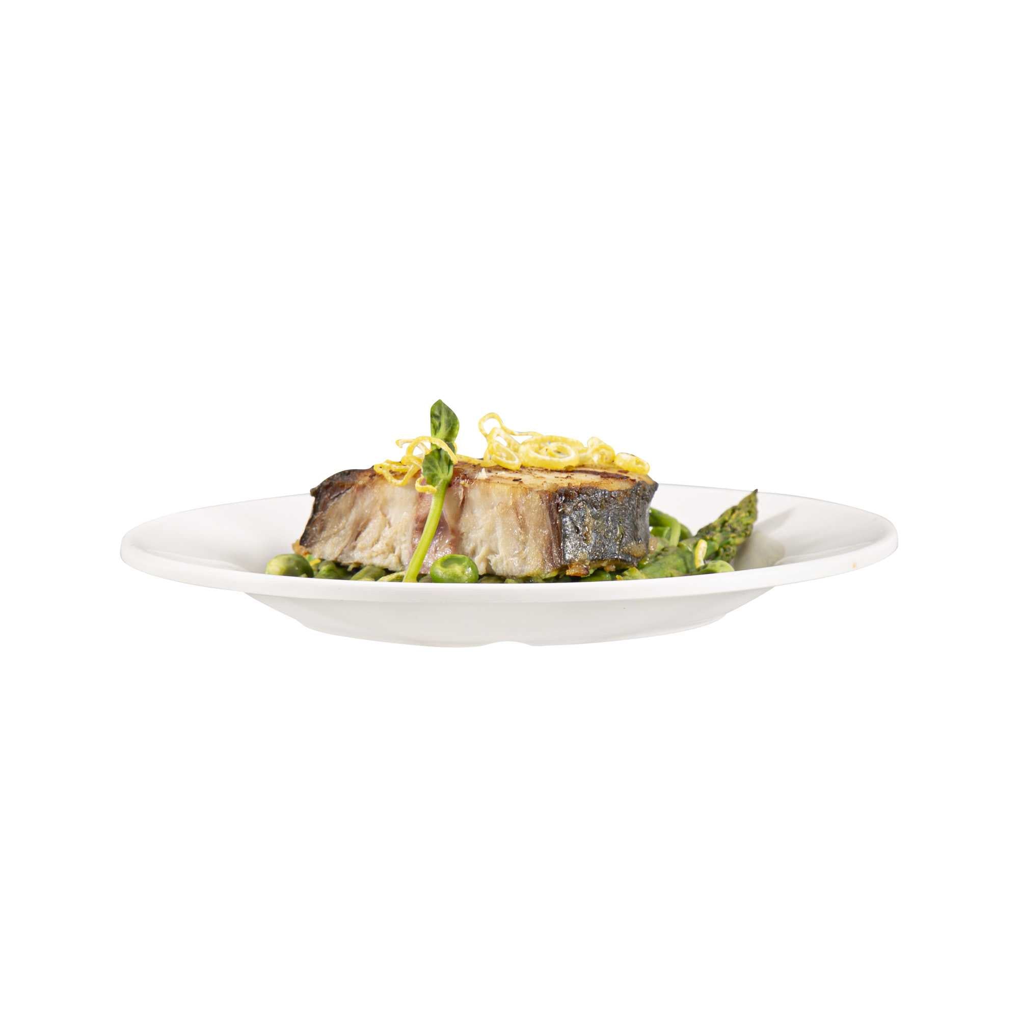 Voga Round White Melamine Small Plate - Classic, Rimmed - 6" x 6" x 1/2" - 10 count box