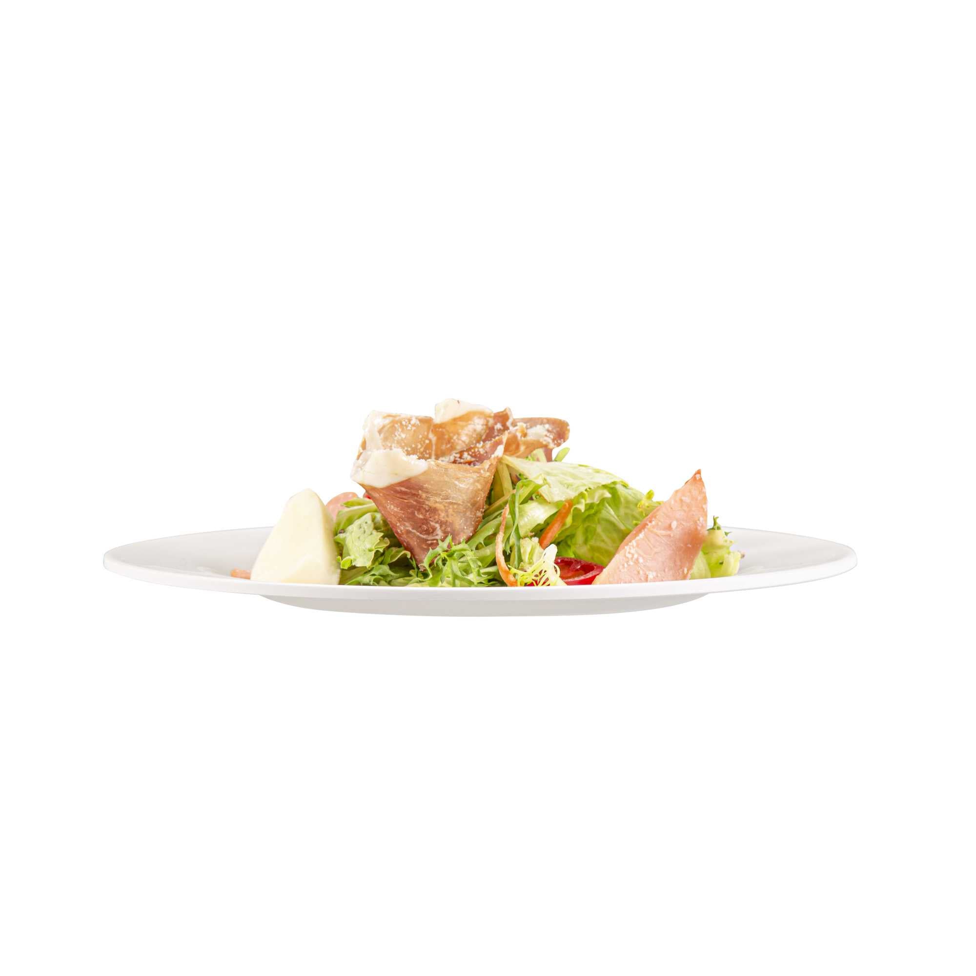 Voga Round White Melamine Large Plate - Classic, Rimmed - 10" x 10" x 3/4" - 10 count box