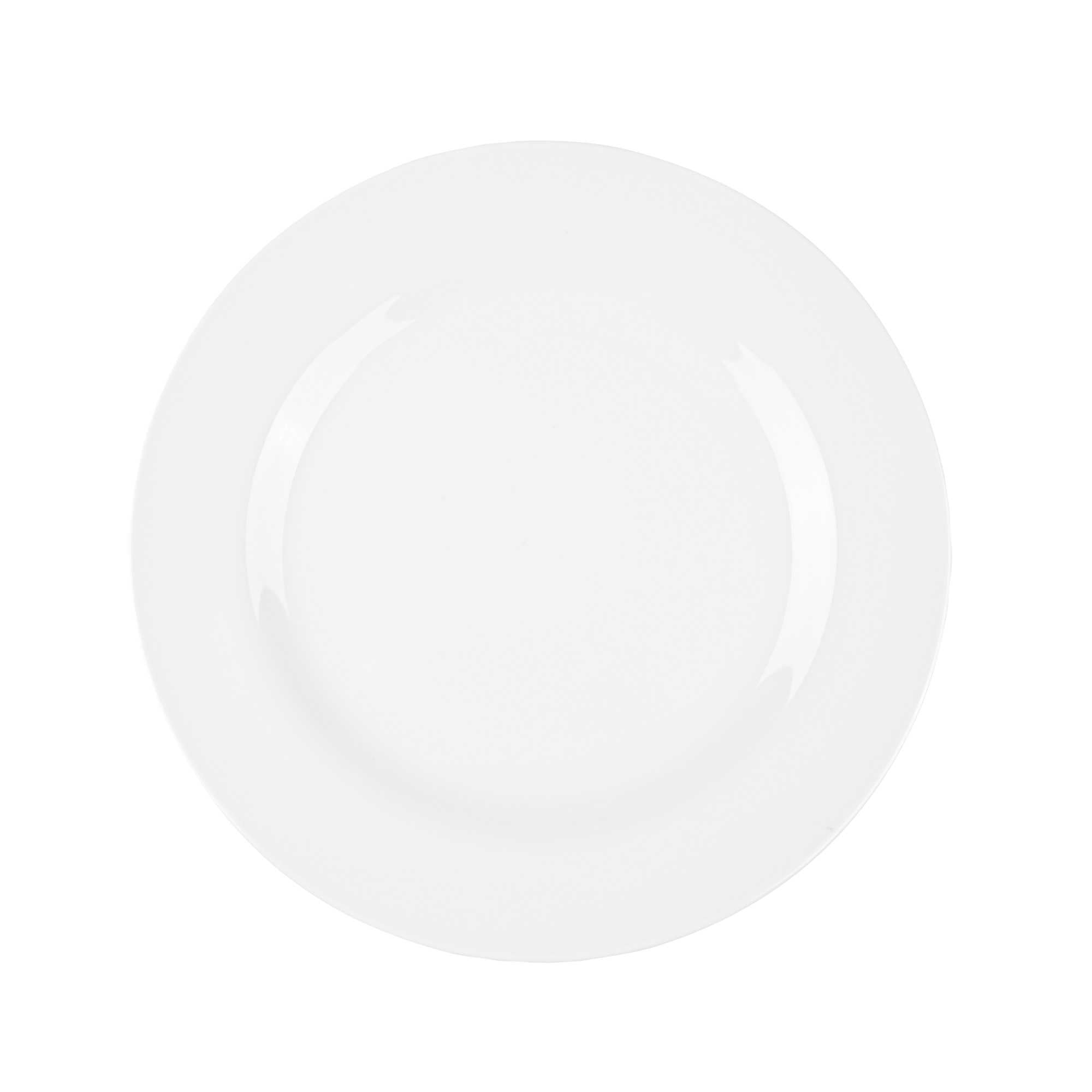 Voga Round White Melamine Large Plate - Classic, Rimmed - 10" x 10" x 3/4" - 10 count box