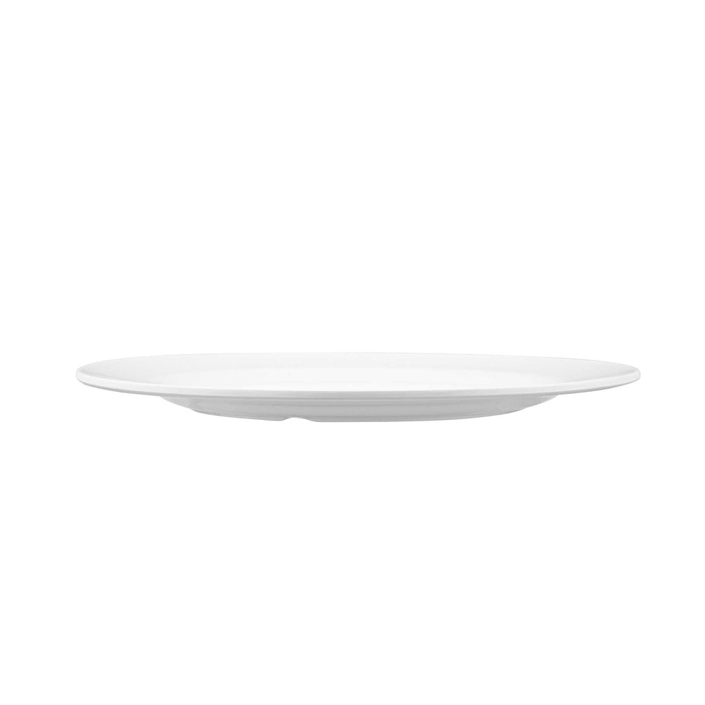 Voga Round White Melamine Extra Large Plate - Classic, Rimmed - 12" x 12" x 3/4" - 10 count box
