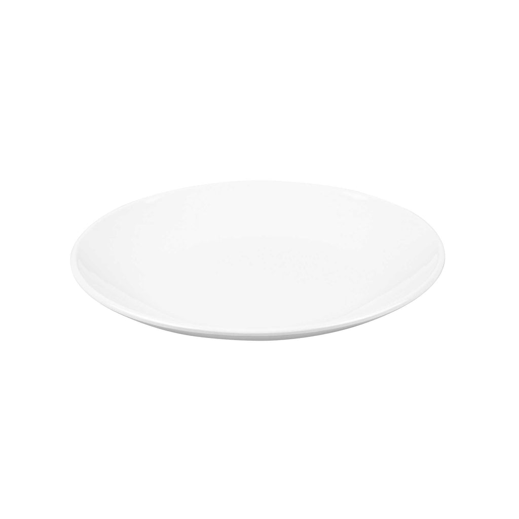 Voga Round White Melamine Medium Plate - Classic, Rimless - 8" x 8" x 1" - 10 count box