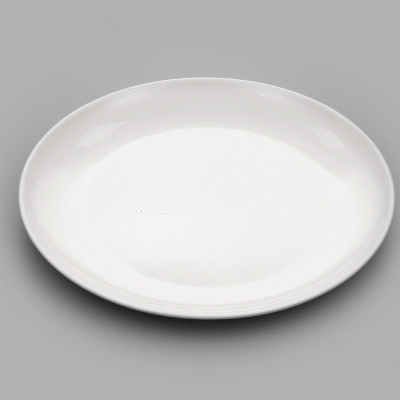 Voga Round White Melamine Extra Large Plate - Classic, Rimless - 12" x 12" x 1 1/4" - 10 count box