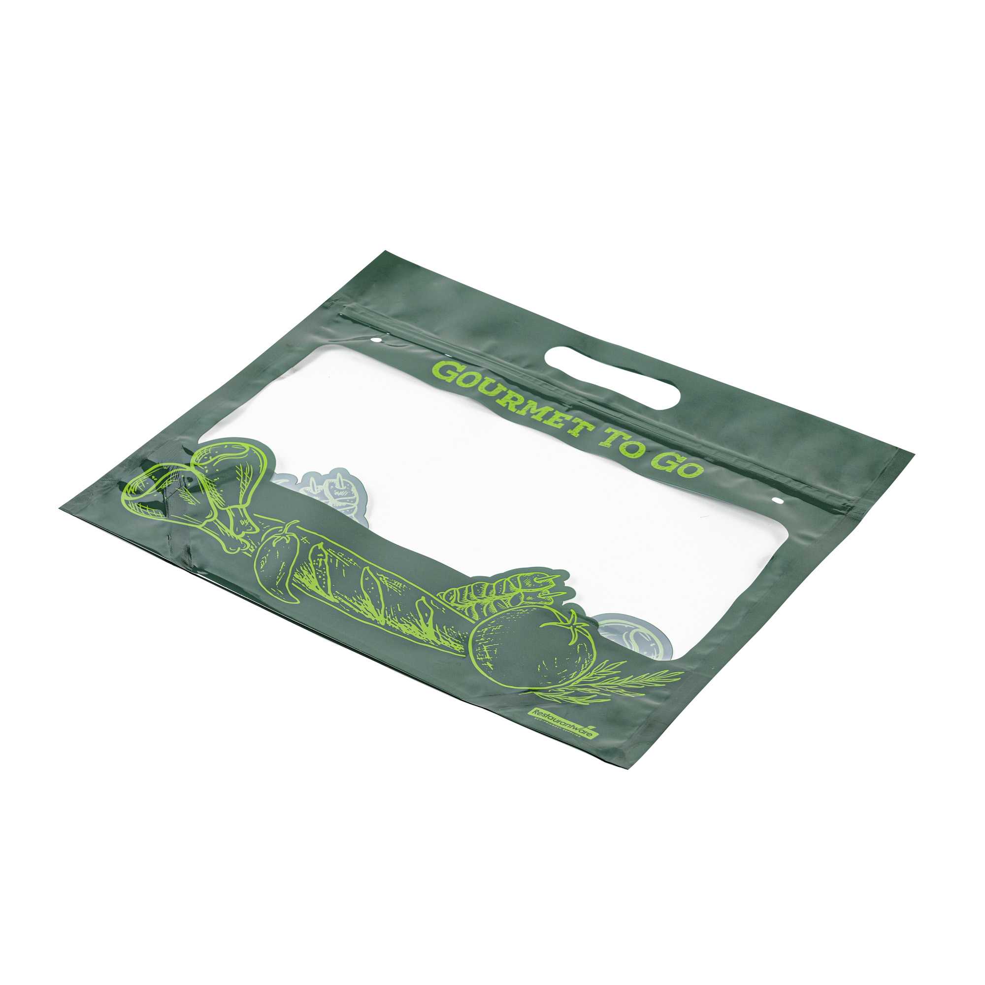 Bag Tek Green Plastic Rotisserie Chicken / Hot Food Bag - Hot & Fresh - 12 3/4 x 5 3/4 x 10 1/4 - 100 count box