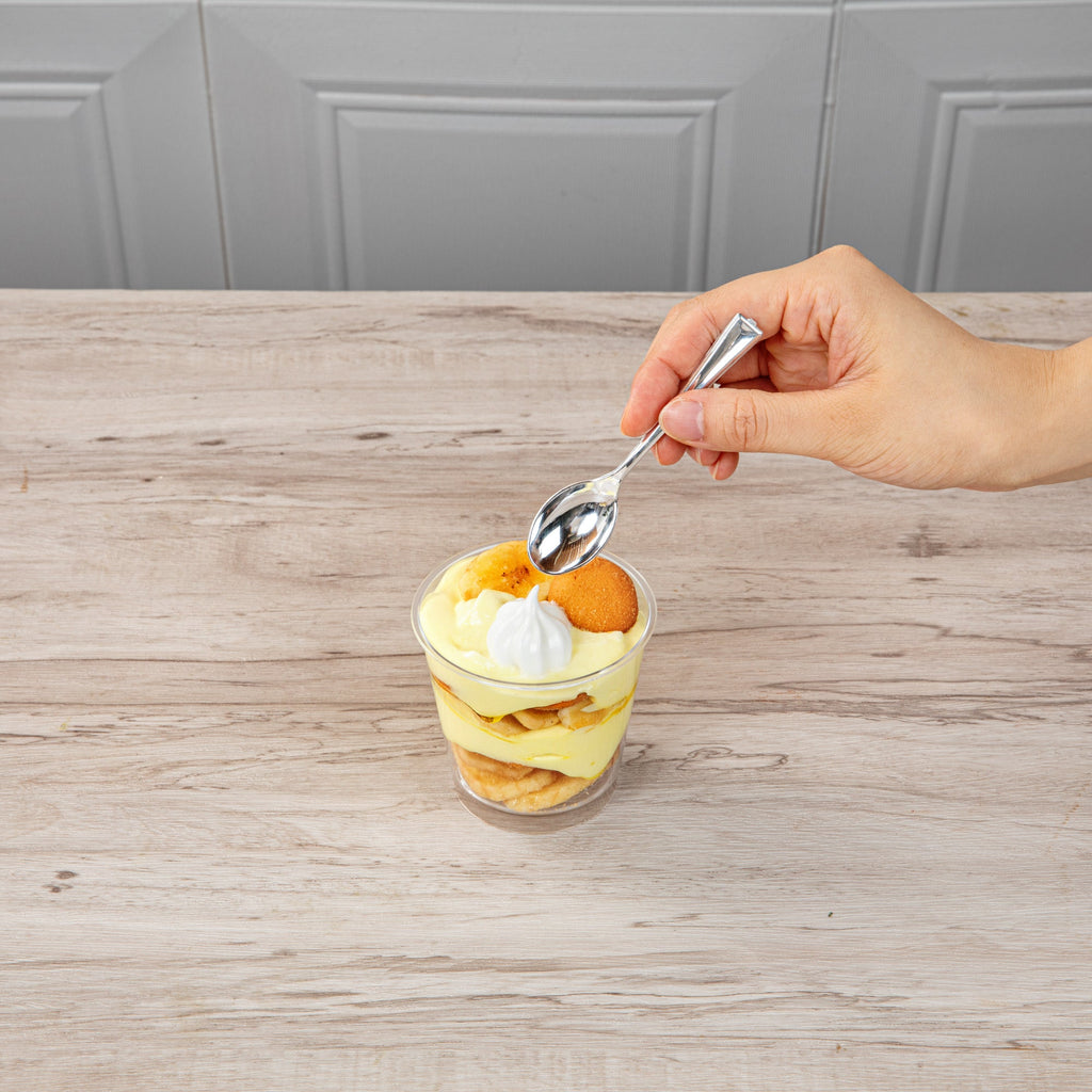 Mini Serve 6 oz Round Clear Plastic Dessert Cup - 3'' x 3'' x 2 3/4'' - 100 count box
