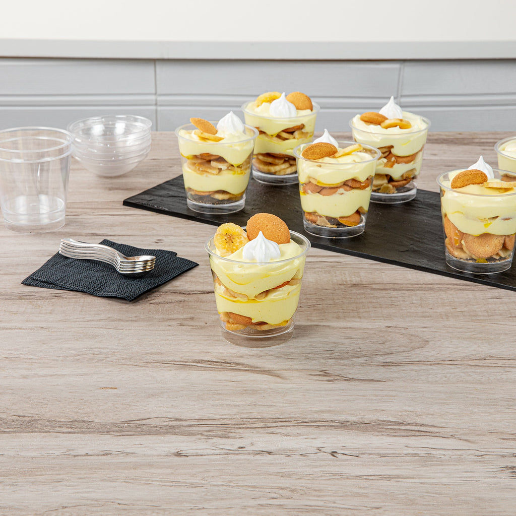 Mini Serve 6 oz Round Clear Plastic Dessert Cup - 3'' x 3'' x 2 3/4'' - 100 count box