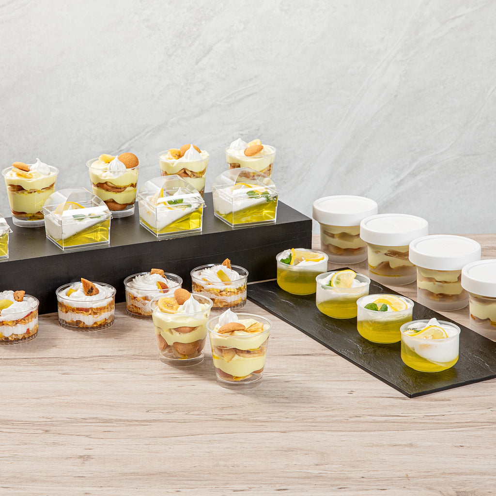 Mini Serve 6 oz Round Clear Plastic Dessert Cup - 3'' x 3'' x 2 3/4'' - 100 count box