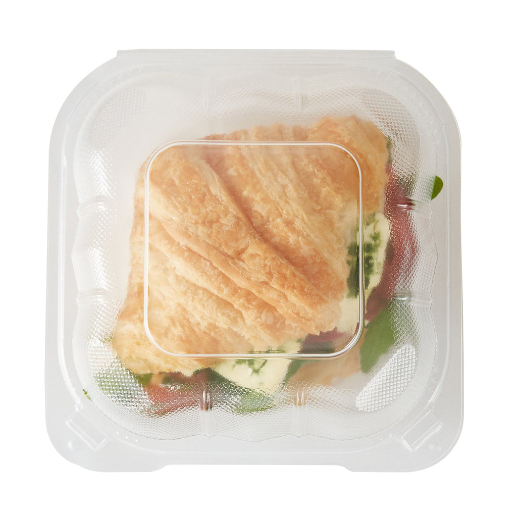 Chef 101 17 oz Square Clear Plastic Clamshell Container - Microwavable - 6" x 6" x 3" - -50 count box