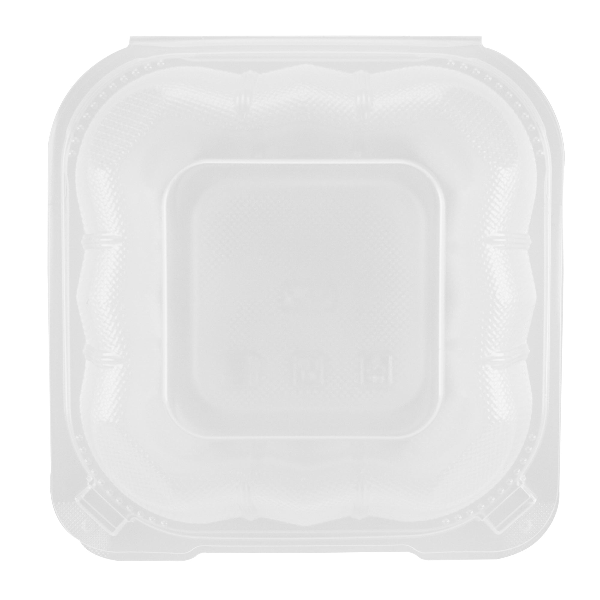 Chef 101 17 oz Square Clear Plastic Clamshell Container - Microwavable - 6" x 6" x 3" - -50 count box