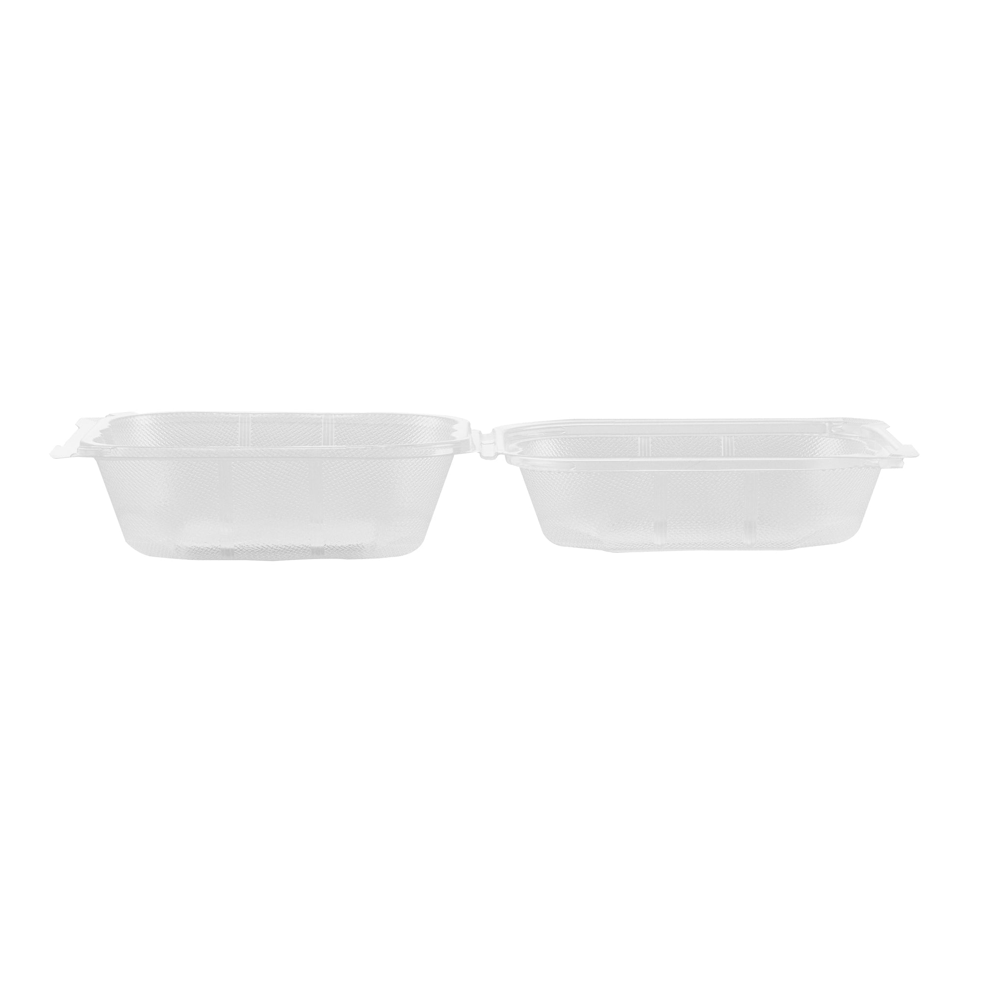 Chef 101 17 oz Square Clear Plastic Clamshell Container - Microwavable - 6" x 6" x 3" - 100 count box