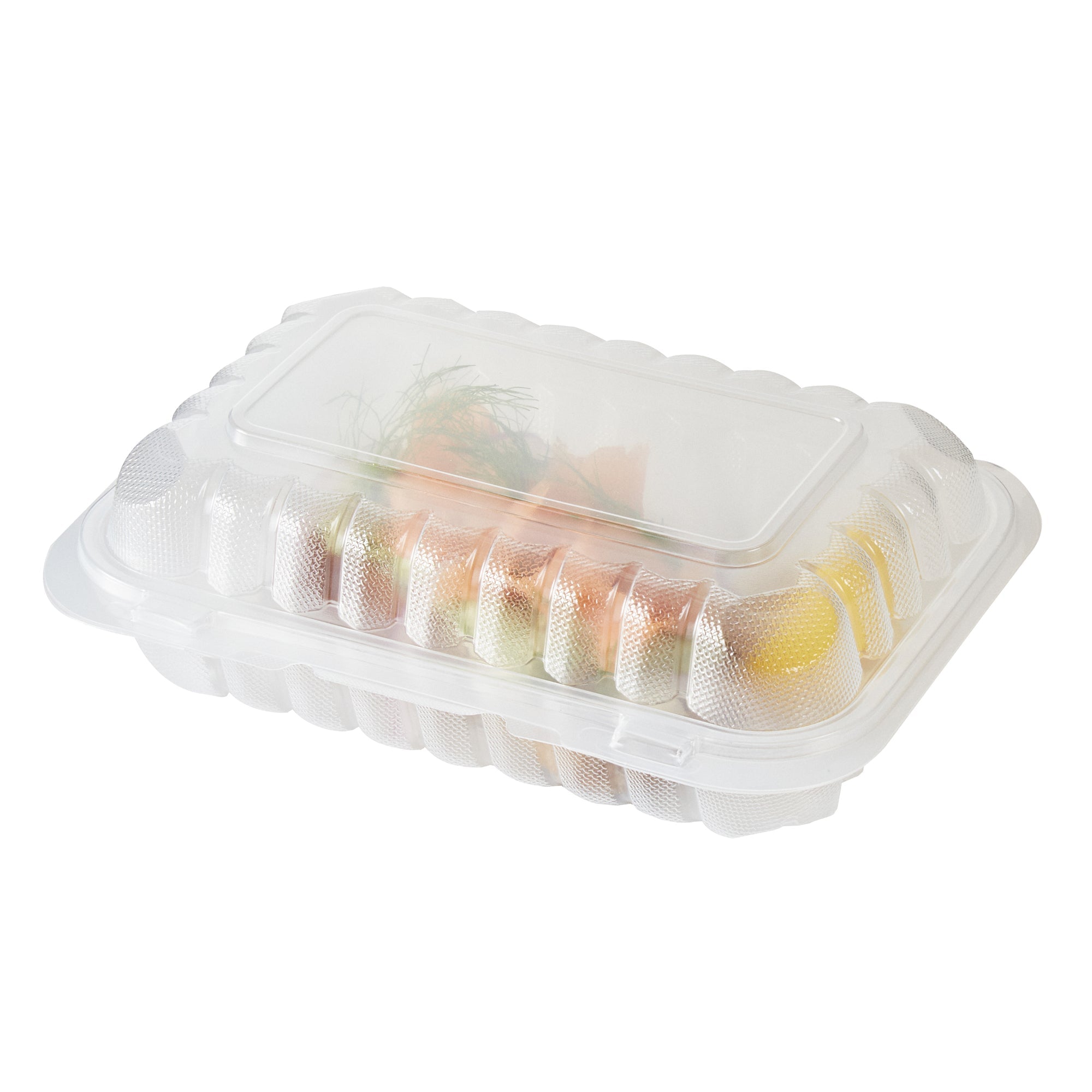 Chef 101 29 oz Rectangle Clear Plastic Clamshell Container - Microwavable - 9" x 6" x 2 3/4" - 100 count box
