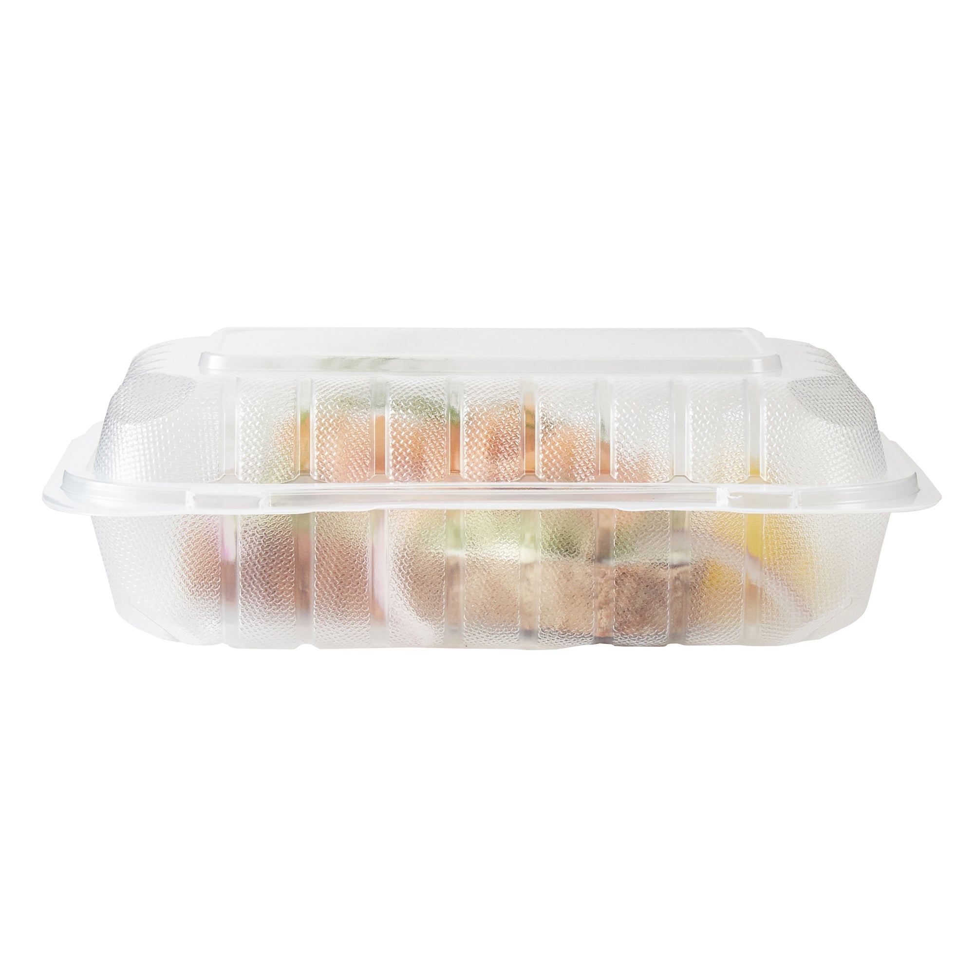 Chef 101 29 oz Rectangle Clear Plastic Clamshell Container - Microwavable - 9" x 6" x 2 3/4" - 50 count box