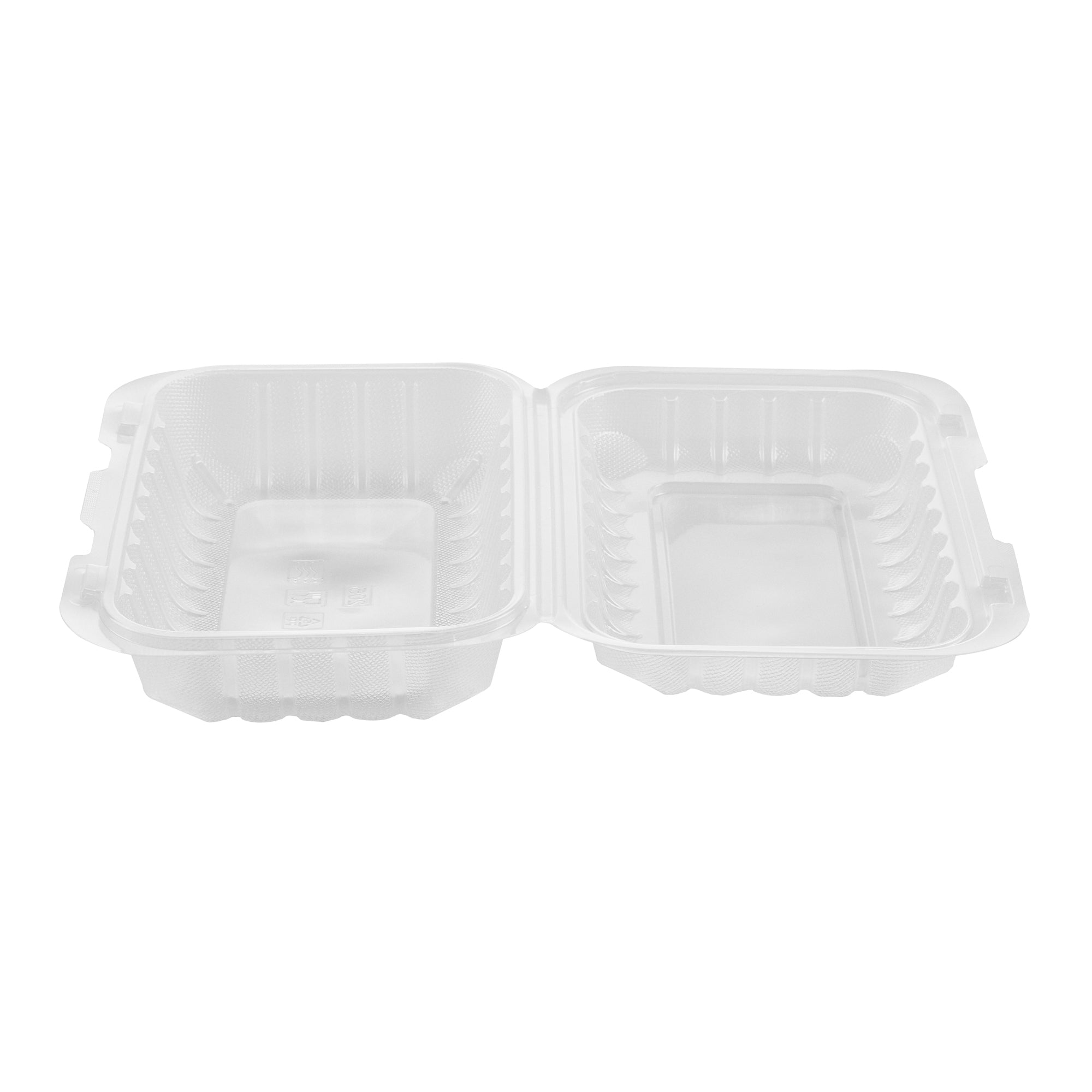 Chef 101 29 oz Rectangle Clear Plastic Clamshell Container - Microwavable - 9" x 6" x 2 3/4" - 50 count box