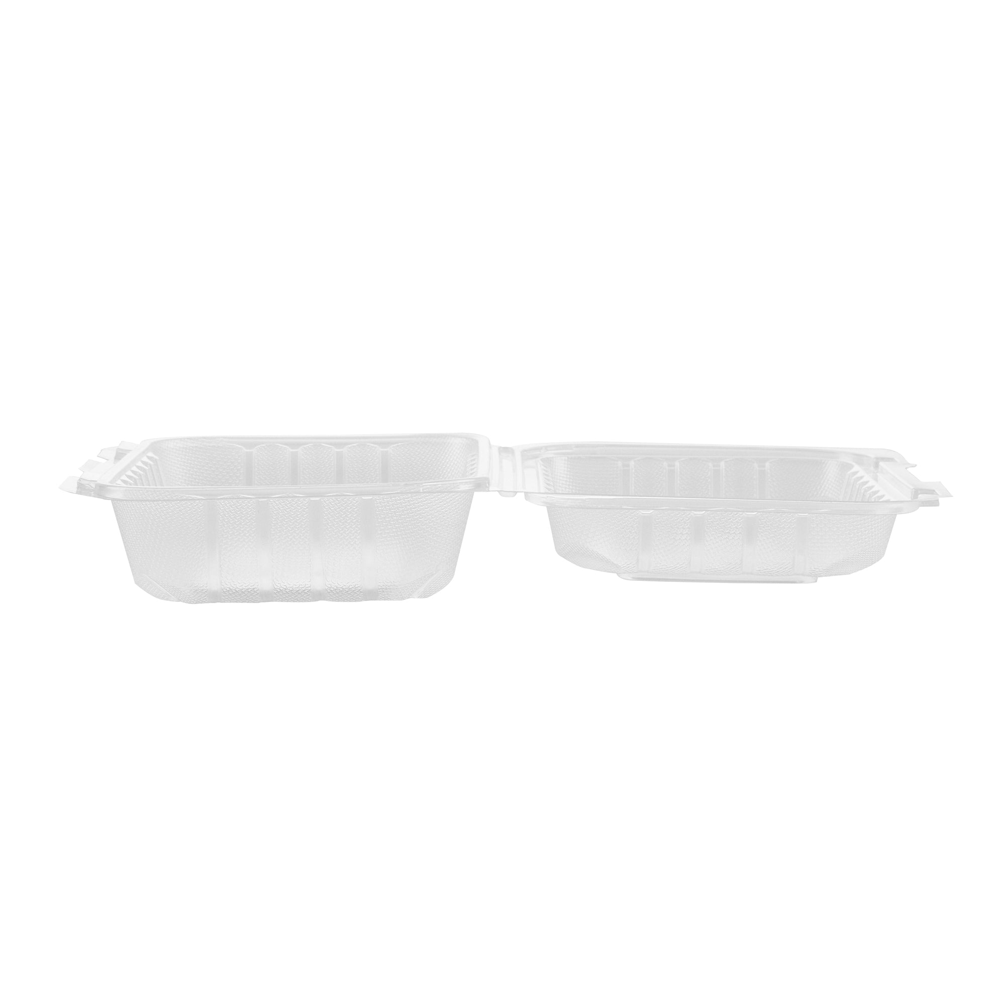Chef 101 29 oz Rectangle Clear Plastic Clamshell Container - Microwavable - 9" x 6" x 2 3/4" - 100 count box