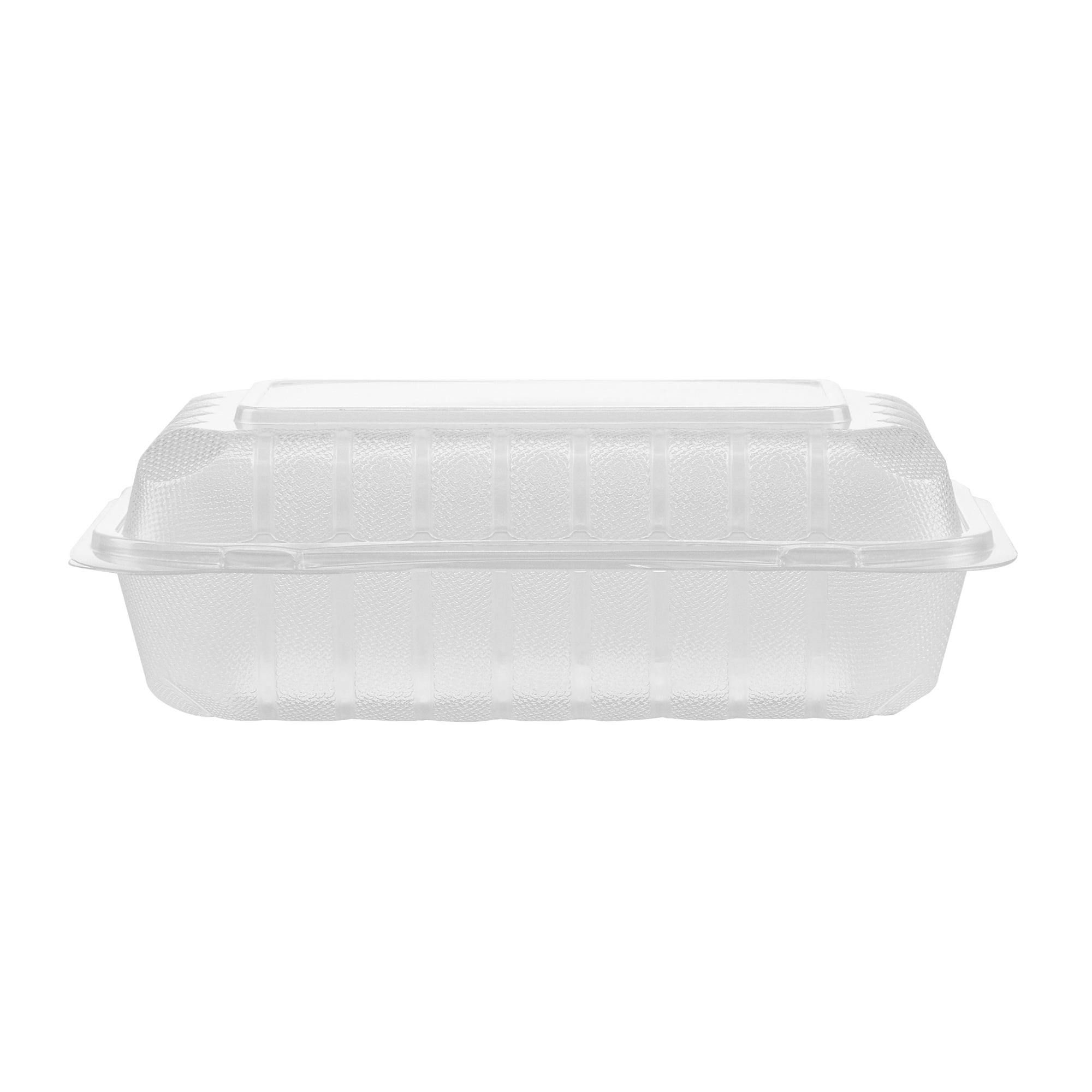 Chef 101 29 oz Rectangle Clear Plastic Clamshell Container - Microwavable - 9" x 6" x 2 3/4" - 100 count box