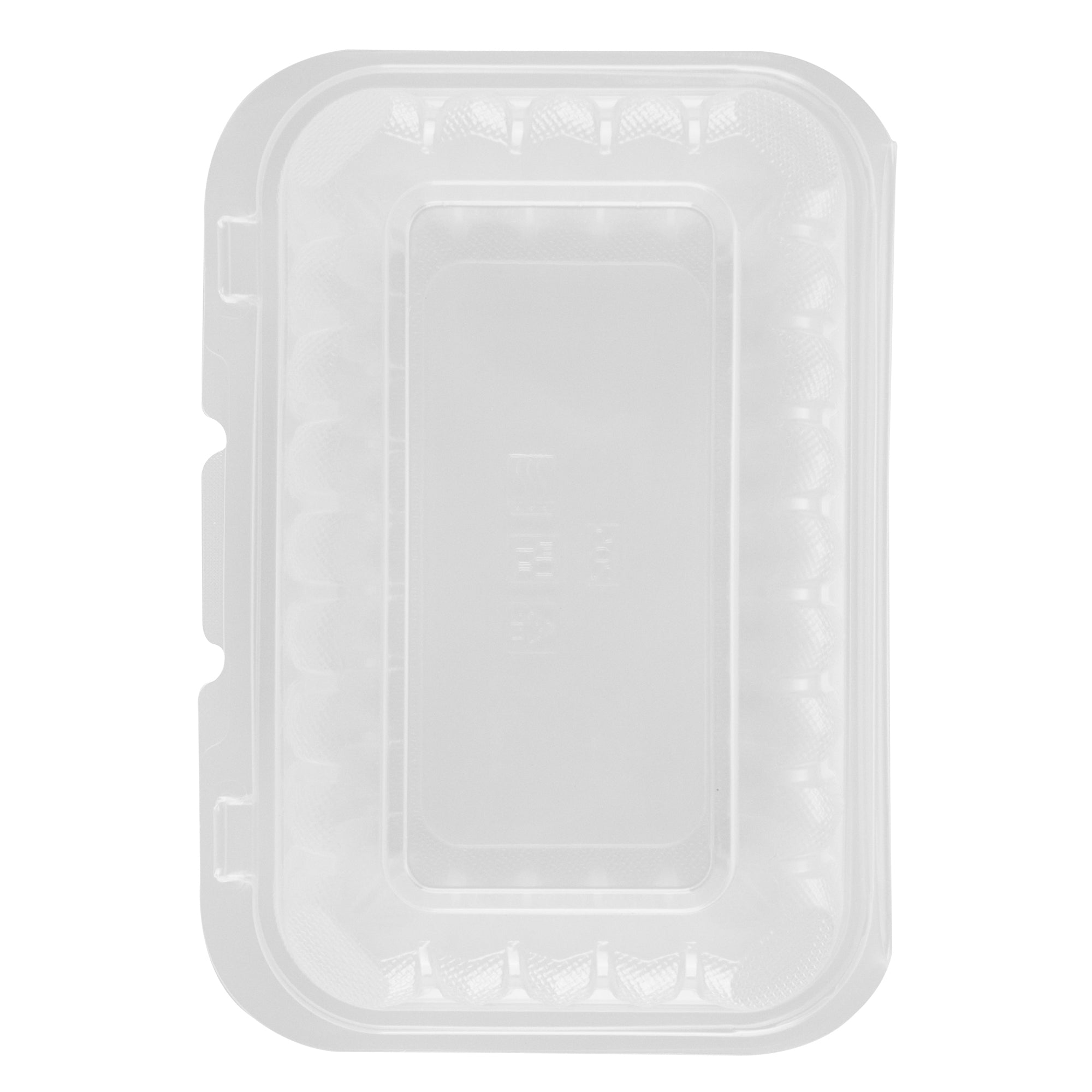 Chef 101 29 oz Rectangle Clear Plastic Clamshell Container - Microwavable - 9" x 6" x 2 3/4" - 100 count box