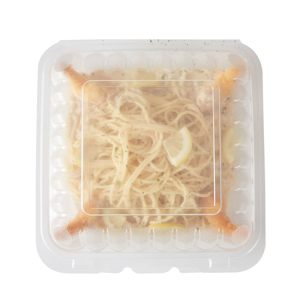 Chef 101 47 oz Square Clear Plastic Clamshell Container - Microwavable - 9" x 9" x 3 1/2" - 100 count box