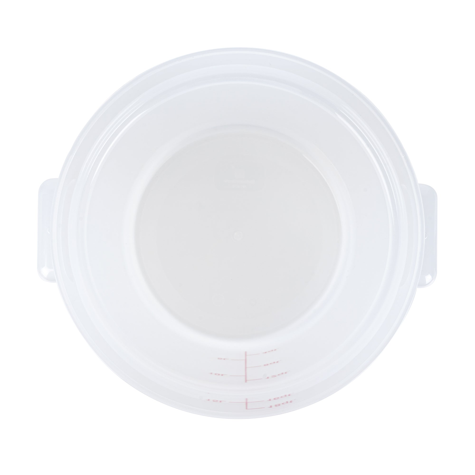Met Lux 18 qt Round Translucent Plastic Food Storage Container - with Red Volume Markers - 12 1/4" x 12 1/4" x 12" - 1 count box