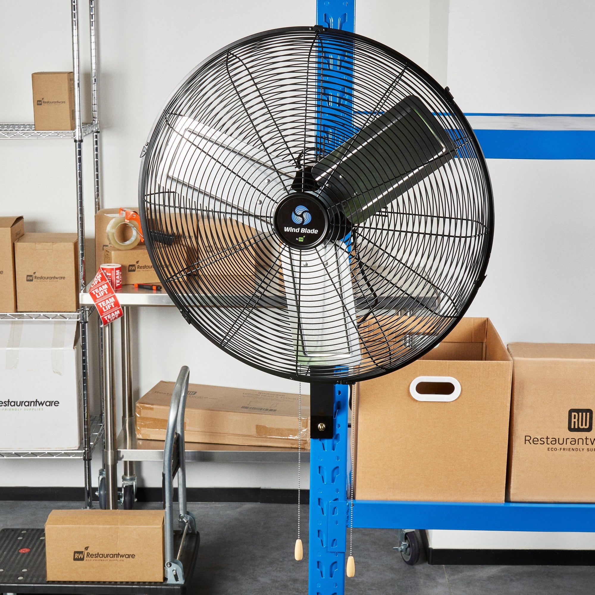 Wind Blade 3-Speed Oscillating Industrial Wall-Mount Fan - Tilt Head, 1/4 HP, 6,550 CFM - 24" - 1 count box