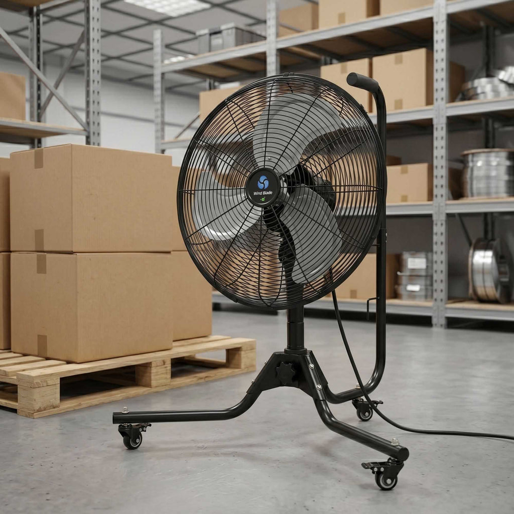 Wind Blade 3-Speed Portable Industrial Floor Fan - Tilt Head, 1/7 HP, 3,900 CFM - 18" - 1 count box