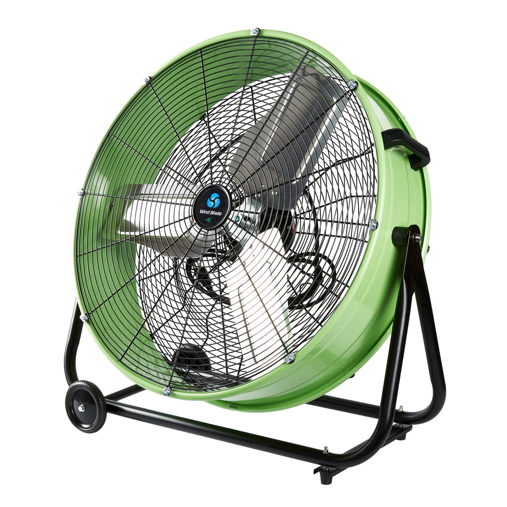 Wind Blade 2-Speed Portable Direct Drive Industrial Drum Fan - Tilt Head, 1/3 HP, 7,700 CFM - 24" - 1 count box