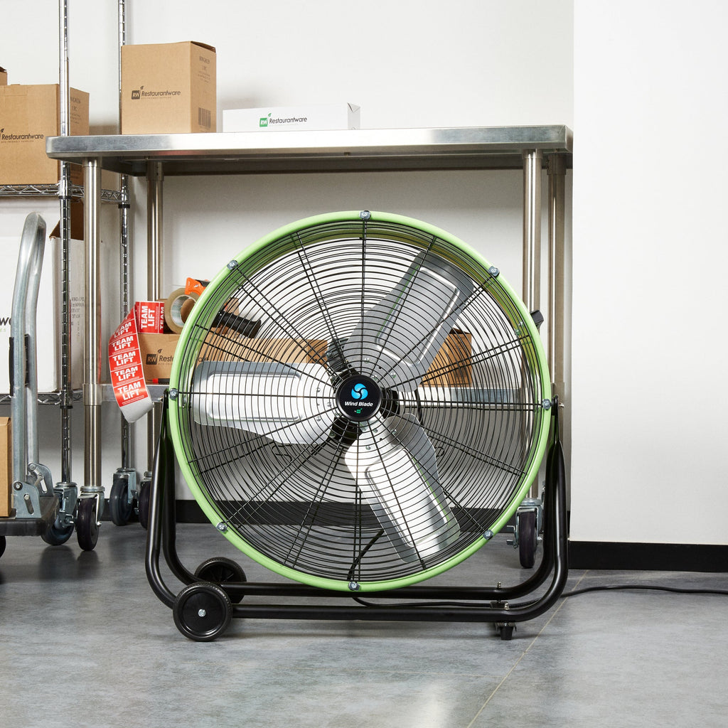 Wind Blade 2-Speed Portable Direct Drive Industrial Drum Fan - Tilt Head, 1/3 HP, 7,700 CFM - 24" - 1 count box