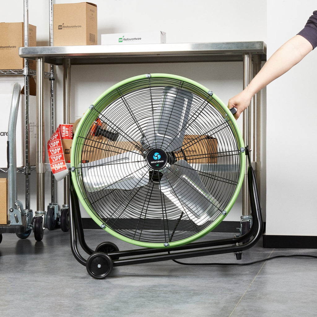 Wind Blade 2-Speed Portable Direct Drive Industrial Drum Fan - Tilt Head, 1/3 HP, 7,700 CFM - 24" - 1 count box