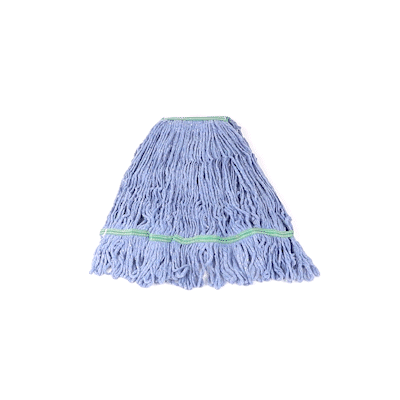 Clean Tek Professional 16 oz Blue Cotton Blend Heavy Duty Wet Mop Head - with 1 1/4" Headband- 1 count box