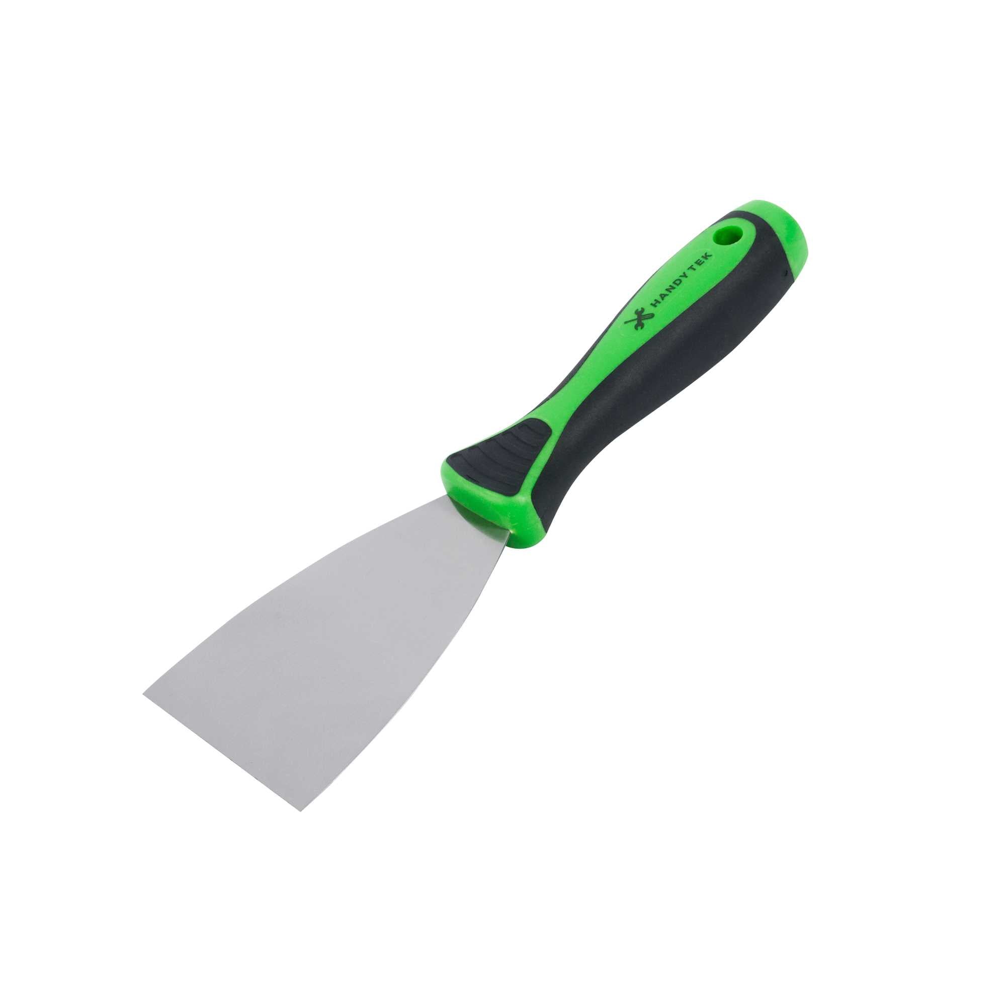 Handy Tek Carbon Steel Putty Knife - Flexible, Soft Grip Handle - 3" - 1 count box