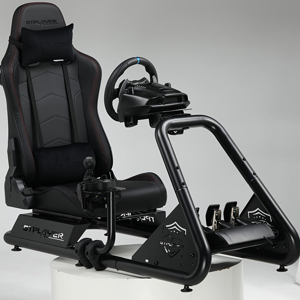 Racing Simulator Cockpit with Seats, Racing Style Reclining Seats And Super Strong Alloy Steel Frame (with Speakers, Manual)
