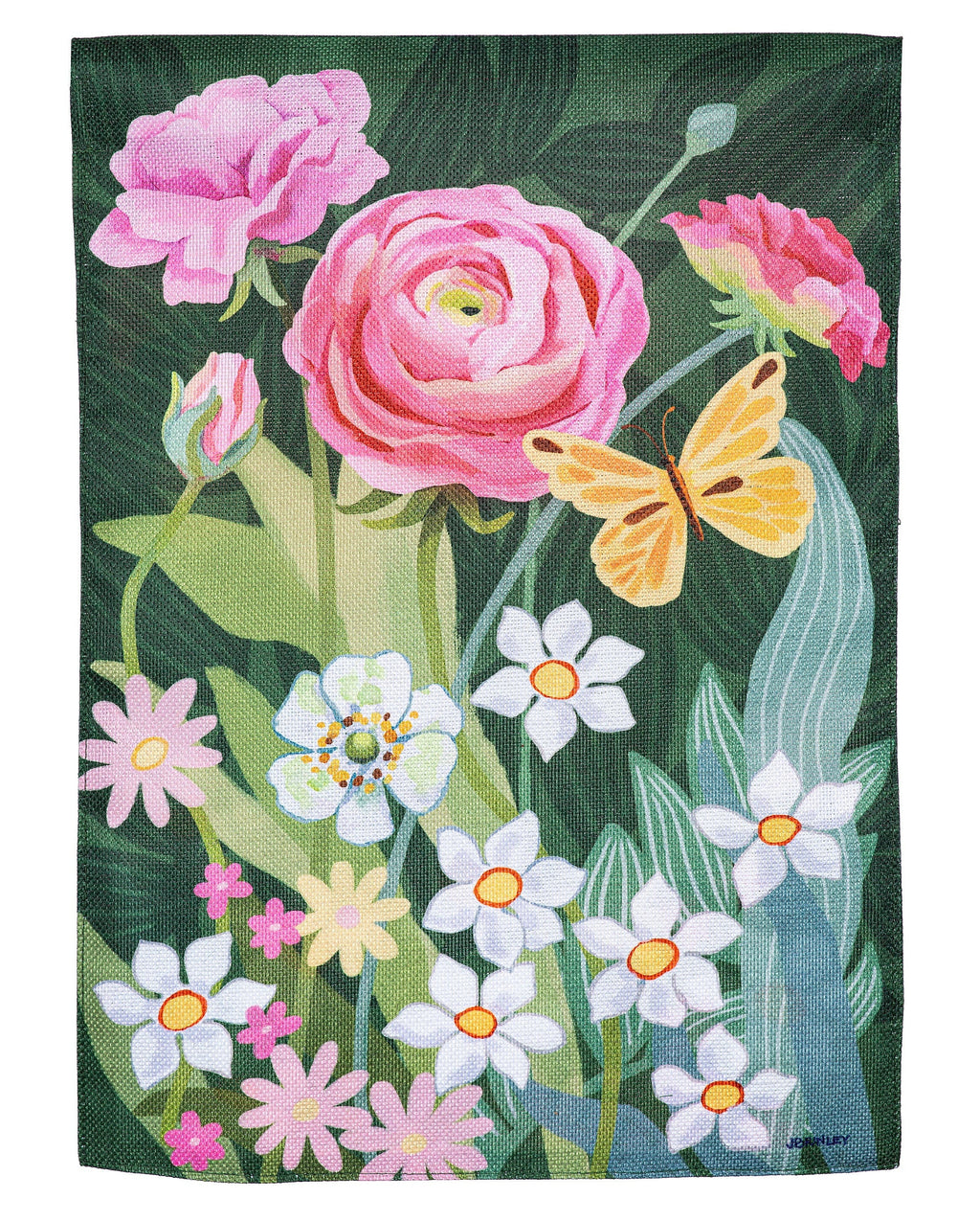 Ranunculus Romance 2 Sided Garden Flag