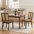 Rattan Dining Chairs Set of 2 with Curved Backrest