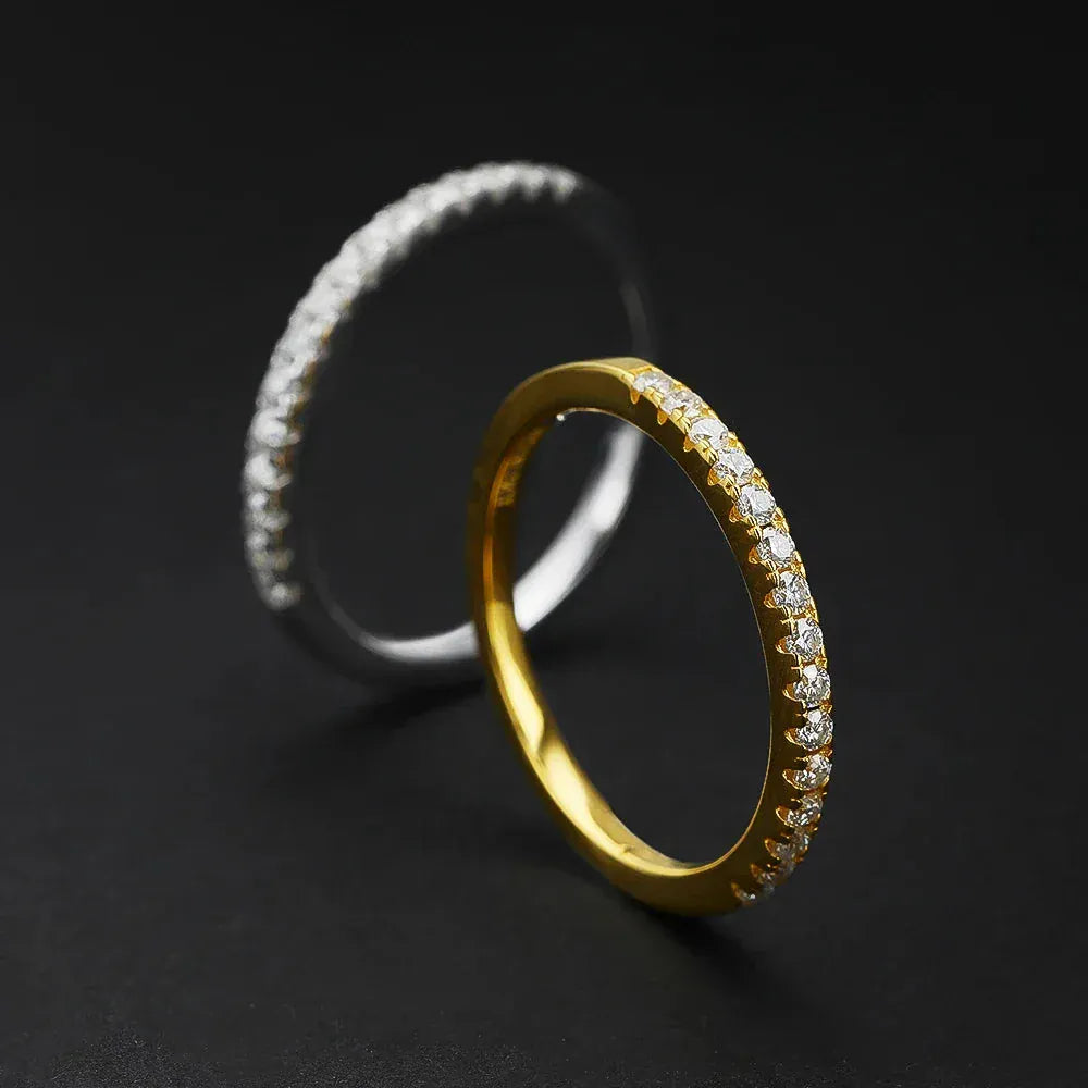 Real Moissanite Diamond Stackable Rings for Women.