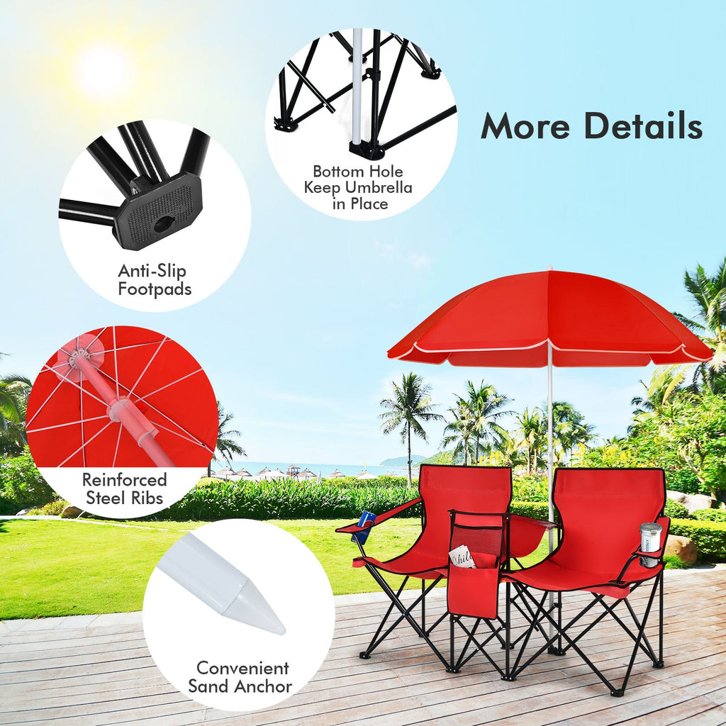 Portable Folding Picnic Double Chair
