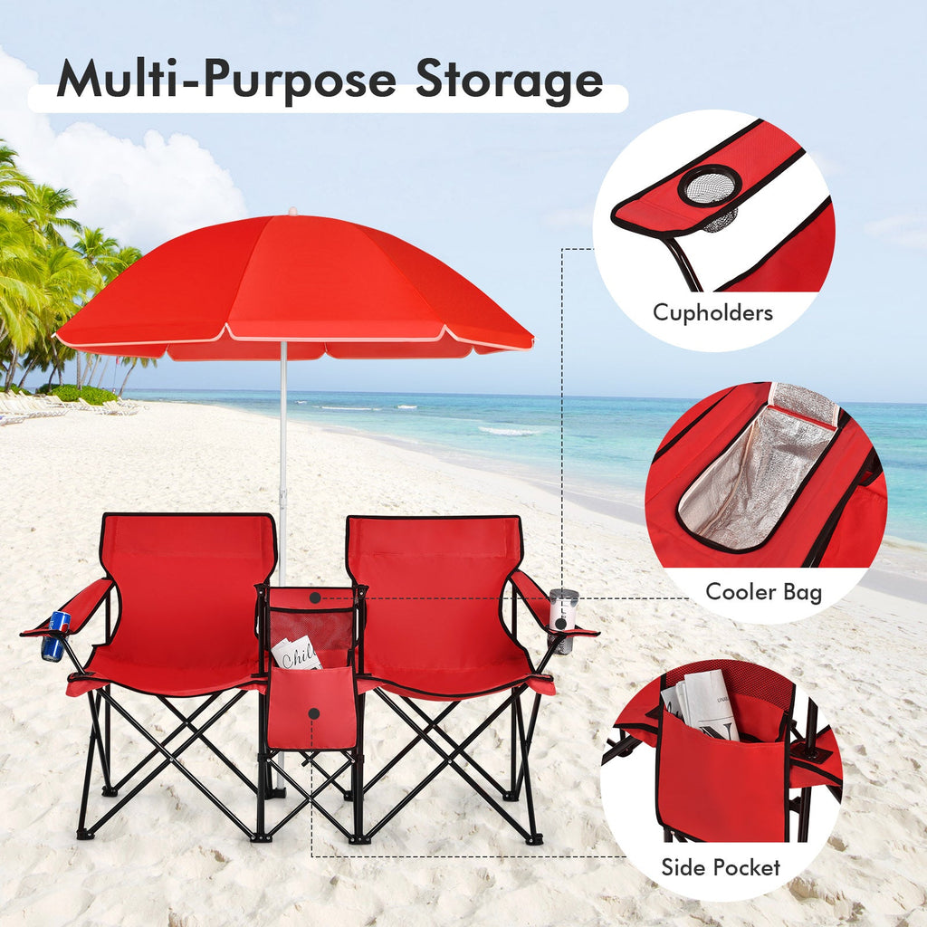 Portable Folding Picnic Double Chair