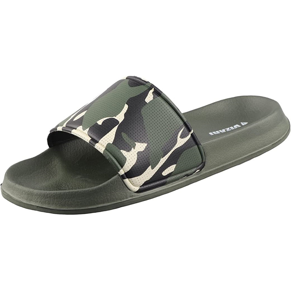 Adult Camo Soccer Slide Sandals - Green Khaki
