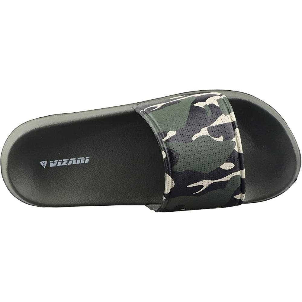 Adult Camo Soccer Slide Sandals - Green Khaki