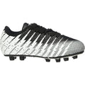 Kids Firm Ground Soccer Cleats – Black/White/Silver