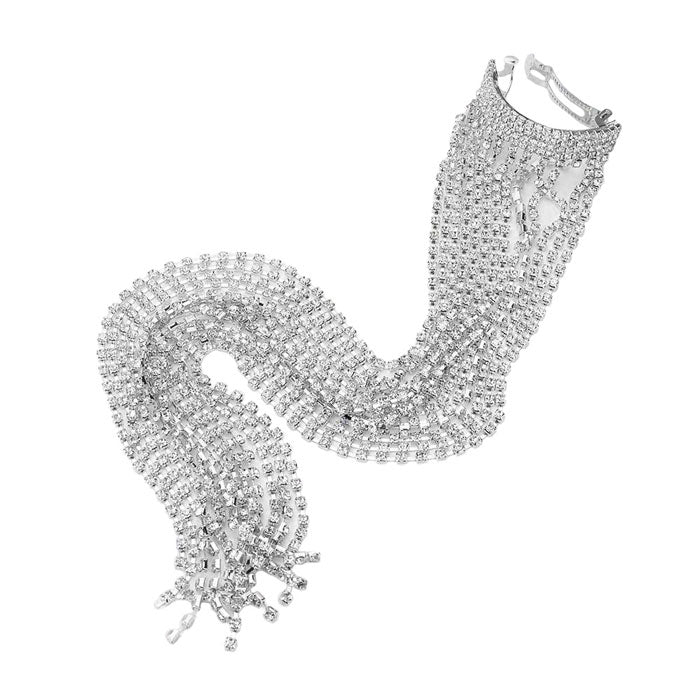 Fashionable Rhinestone Fringe Barrette