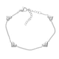 Stone Pointed Heart Pendant Station Bracelet