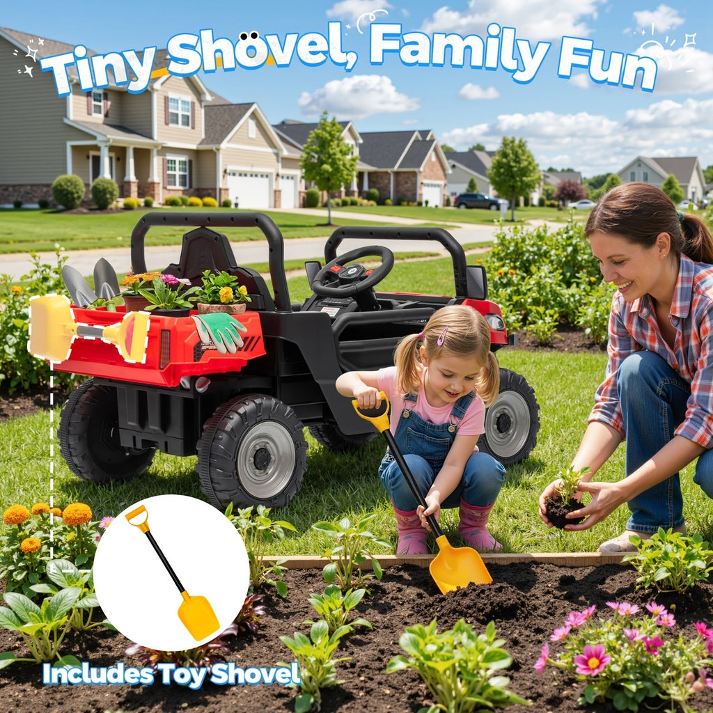 Ride-On Car W Parent Remote Control, Dump Bed & 3 Speeds