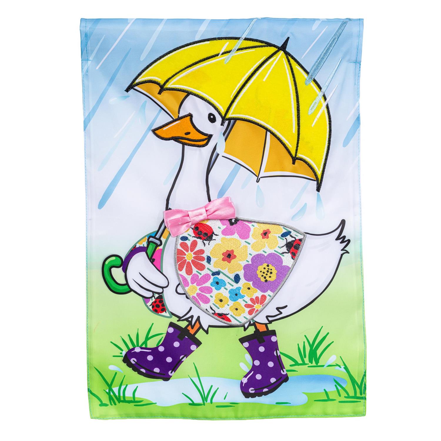 Rina The Rainy Day Goose 2 Sided Garden Flag