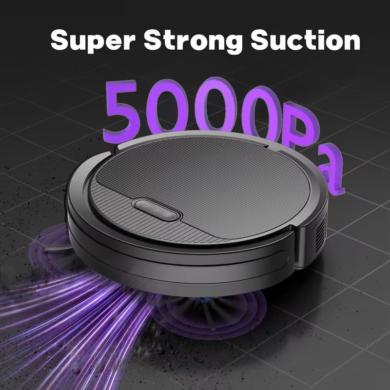 Robotic Vacuum Cleaner And Mop Combo, App/Voice Control, 2in 1 Robot Vacuum Cleaner, 5000pa Max Power Suction, Scheduled Cleaning, Automatic Recharge, for Pet Hair,