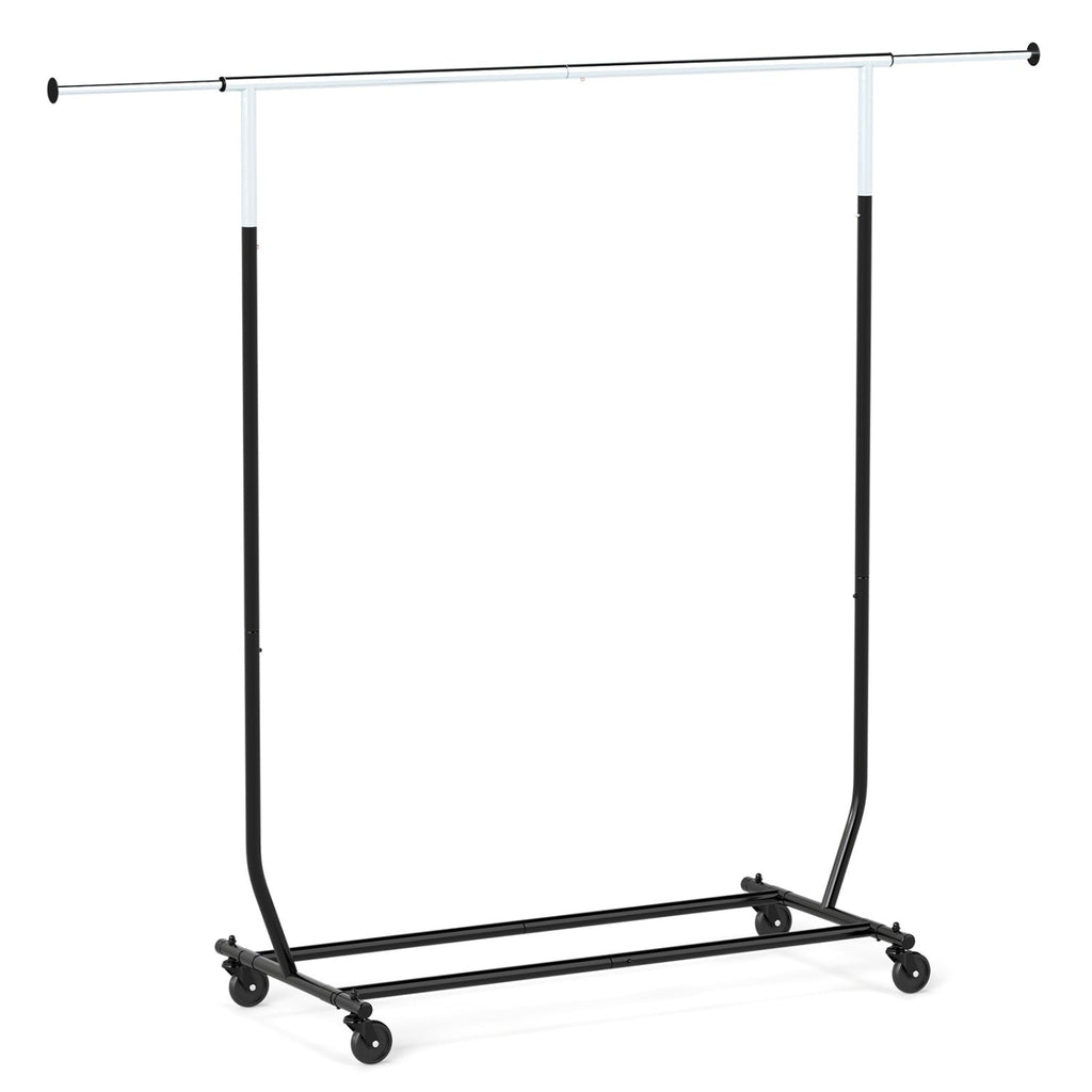 Rolling Clothes Rack Extendable Garment Stand for Hanging Clothes