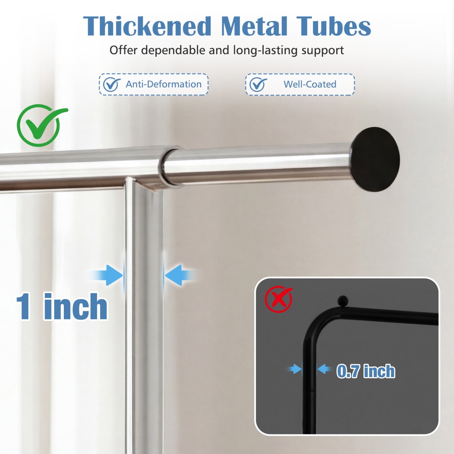Rolling Clothes Rack Extendable Garment Stand for Hanging Clothes