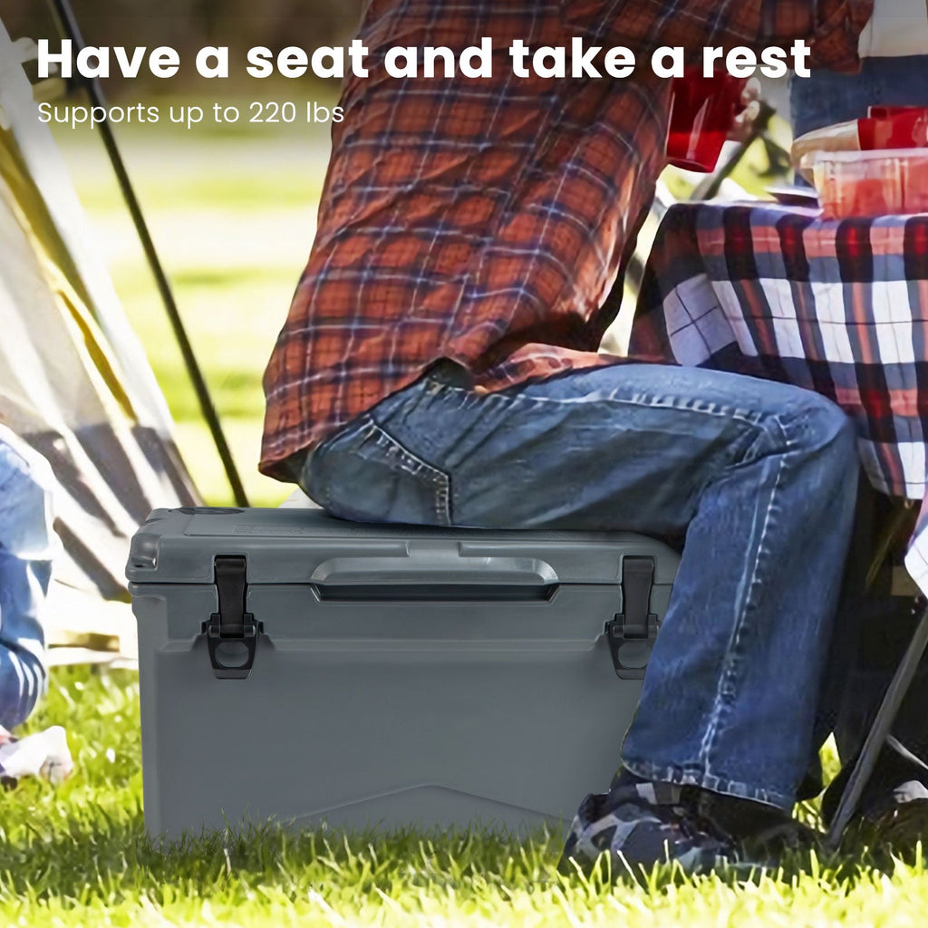 Rotomolded Cooler with Integrated Cup Holders and Bottle Opener