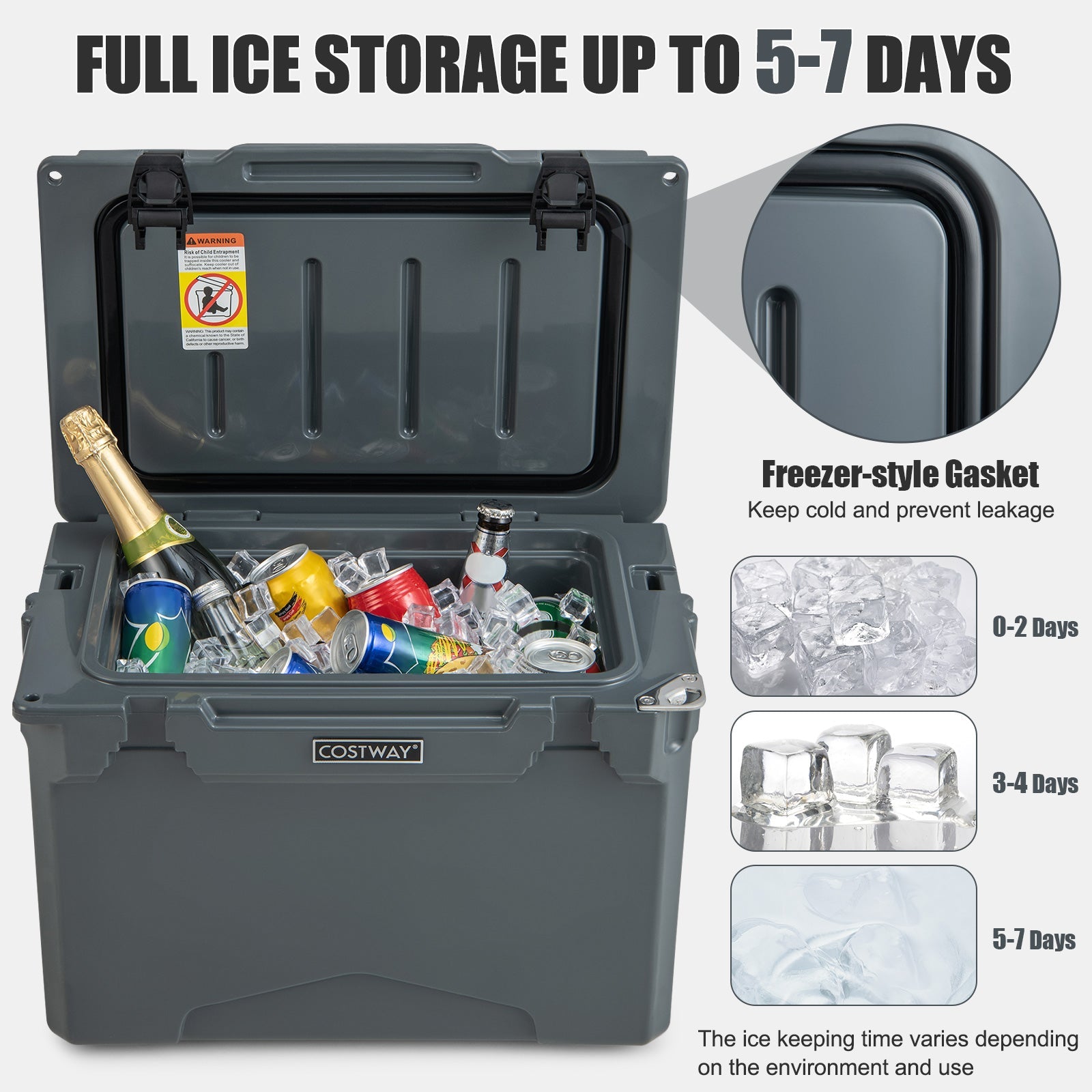 25 QT Hard Cooler with Aluminum Handle and Integrated Cup Holders