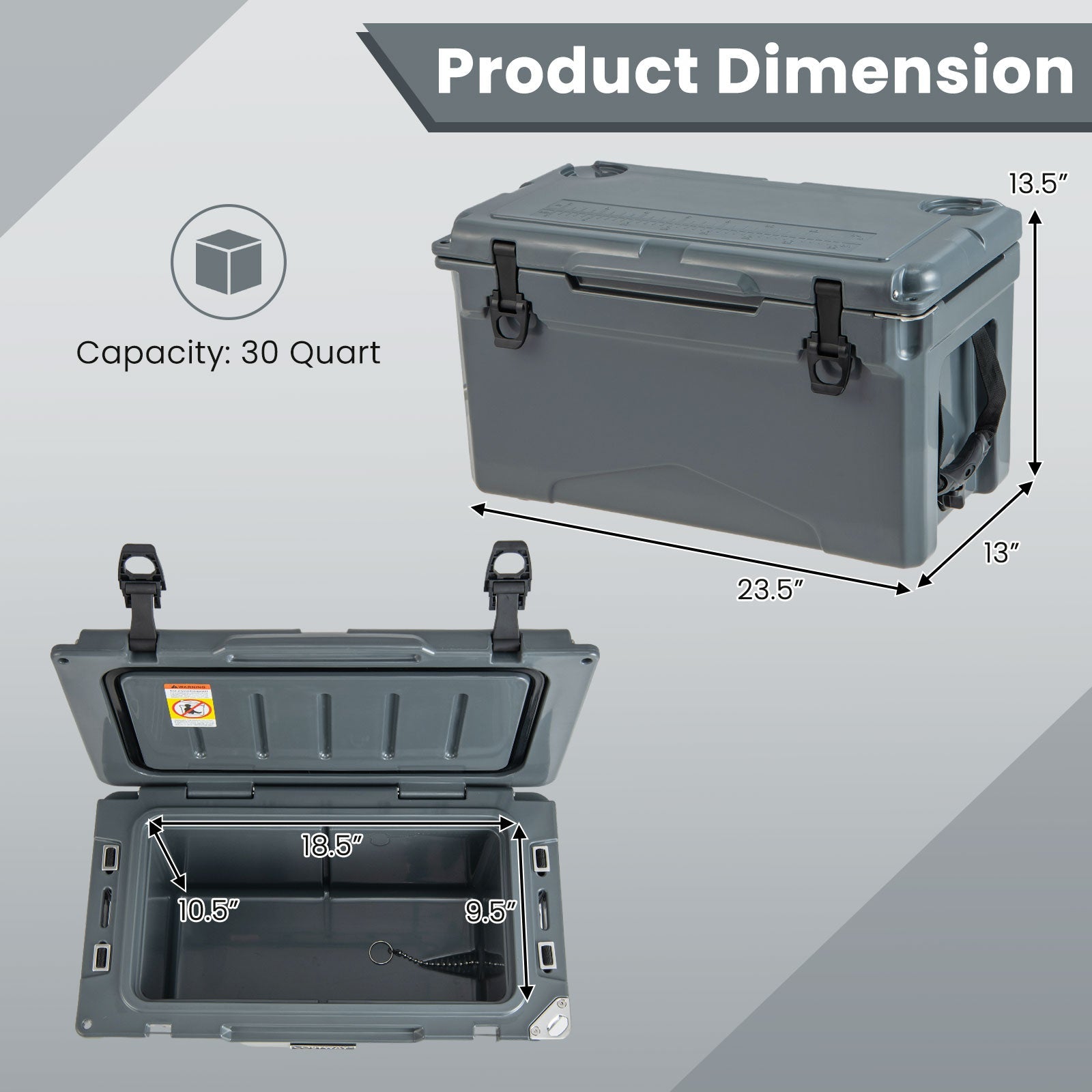 Rotomolded Cooler with Integrated Cup Holders and Bottle Opener