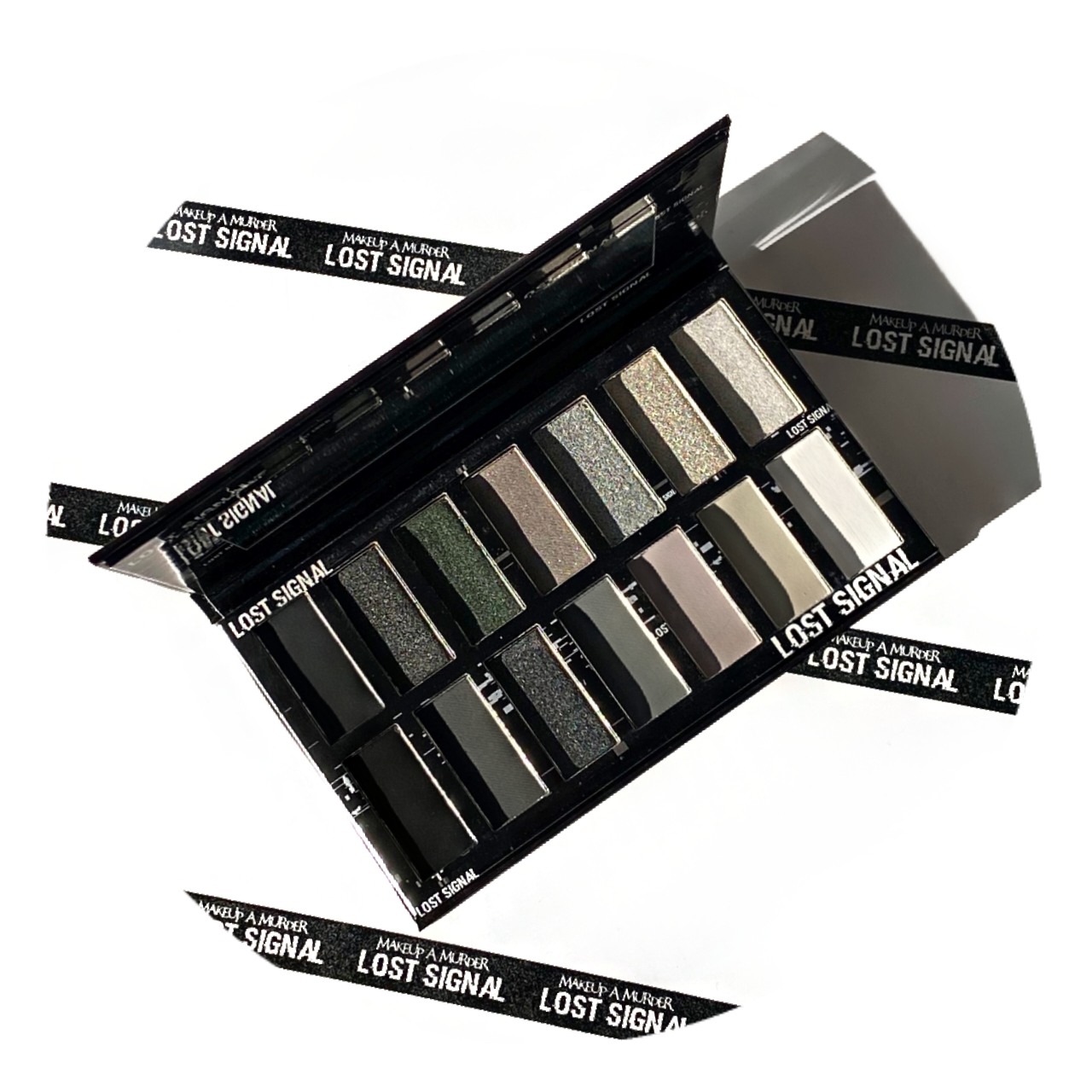Makeup A Murder Lost Signal Palette - 14 Shade Grayscale Eye Shadow