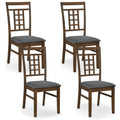 Rubber Wood Dining Chairs Set of 4 with Lattice Back